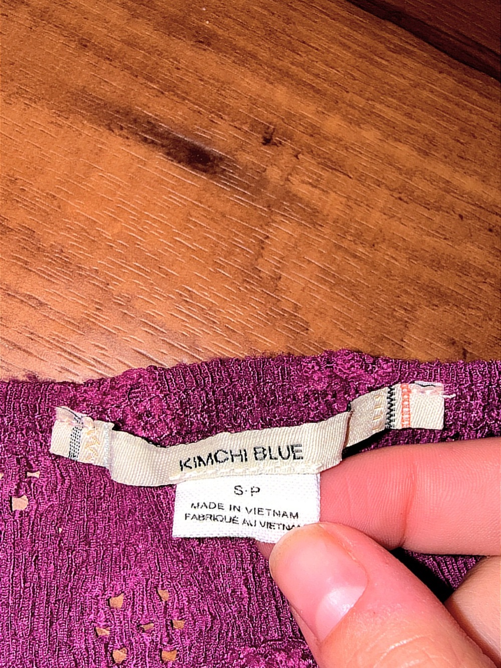 Pristine Kimchi Blue Anais Purple Eyelet Top Size: Small - Picture 10 of 10